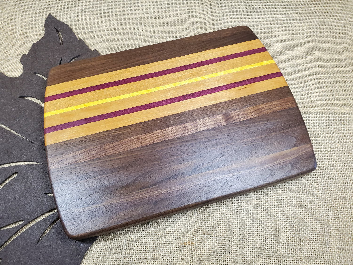Walnut, Cherry, Purpleheart & Yellowheart Cutting Board image 2