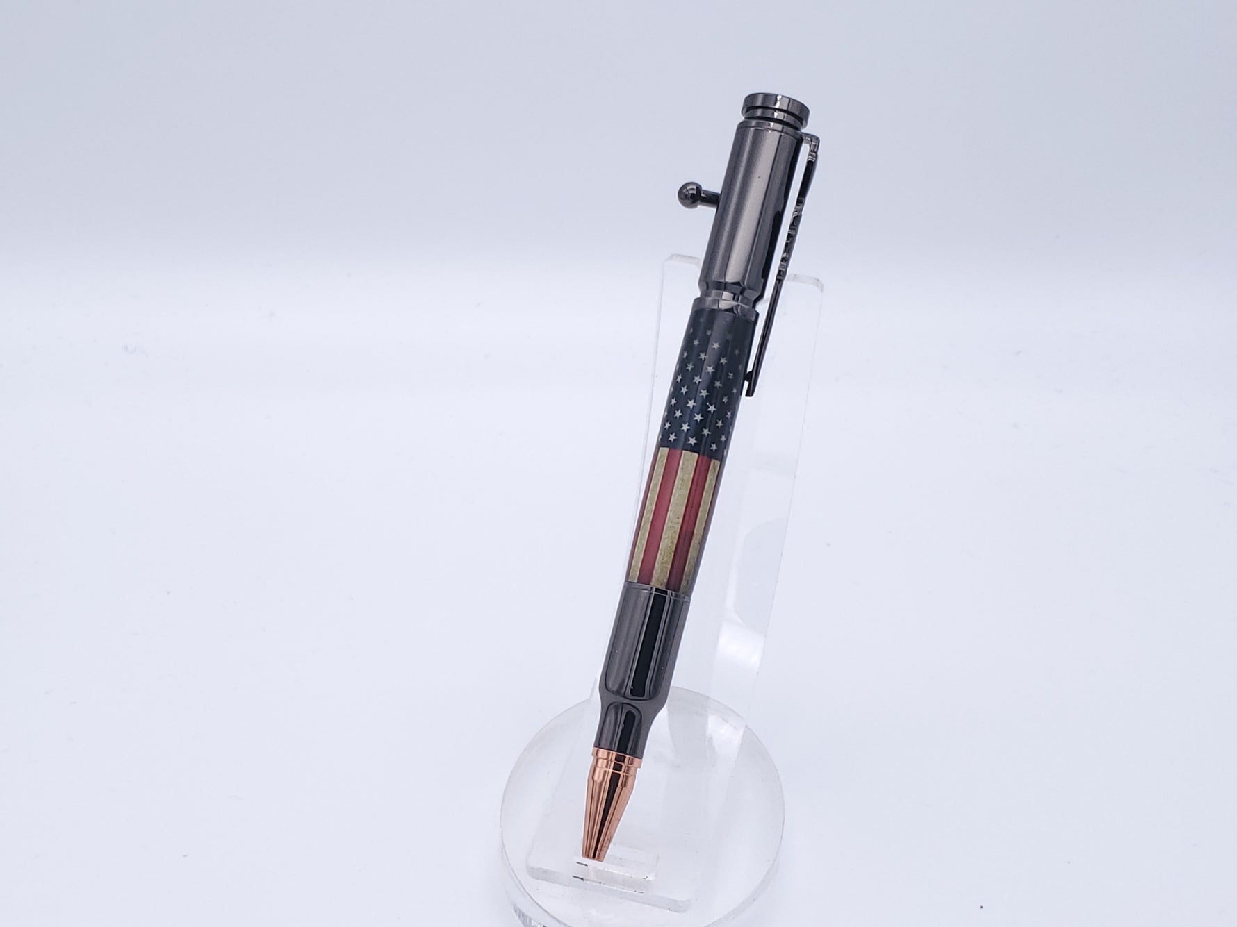 Bolt Action 30 Cal Ballpoint Pen Old Glory in Gun Metal Finish image 4