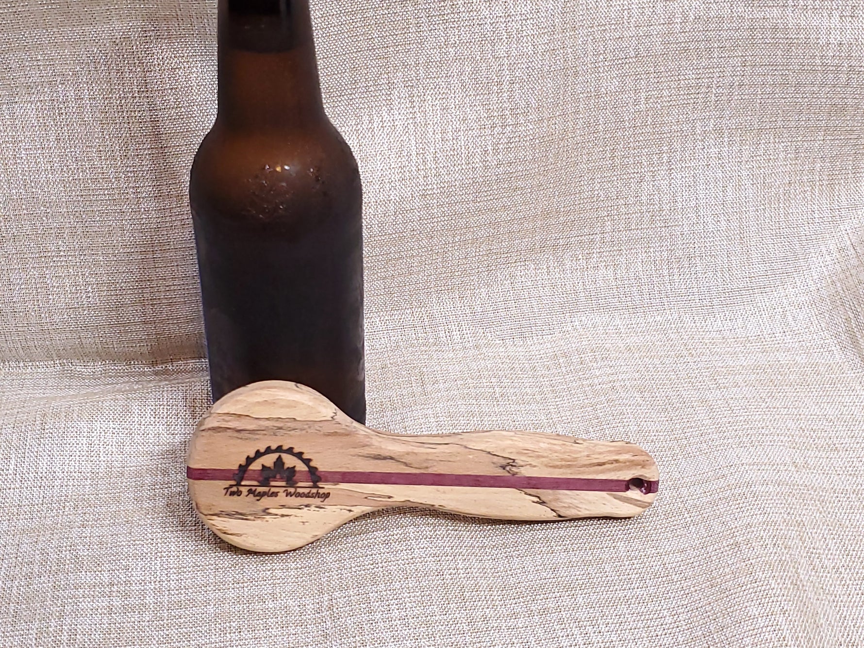 Bottle Opener - Spalted Beech & Purpleheart image 3