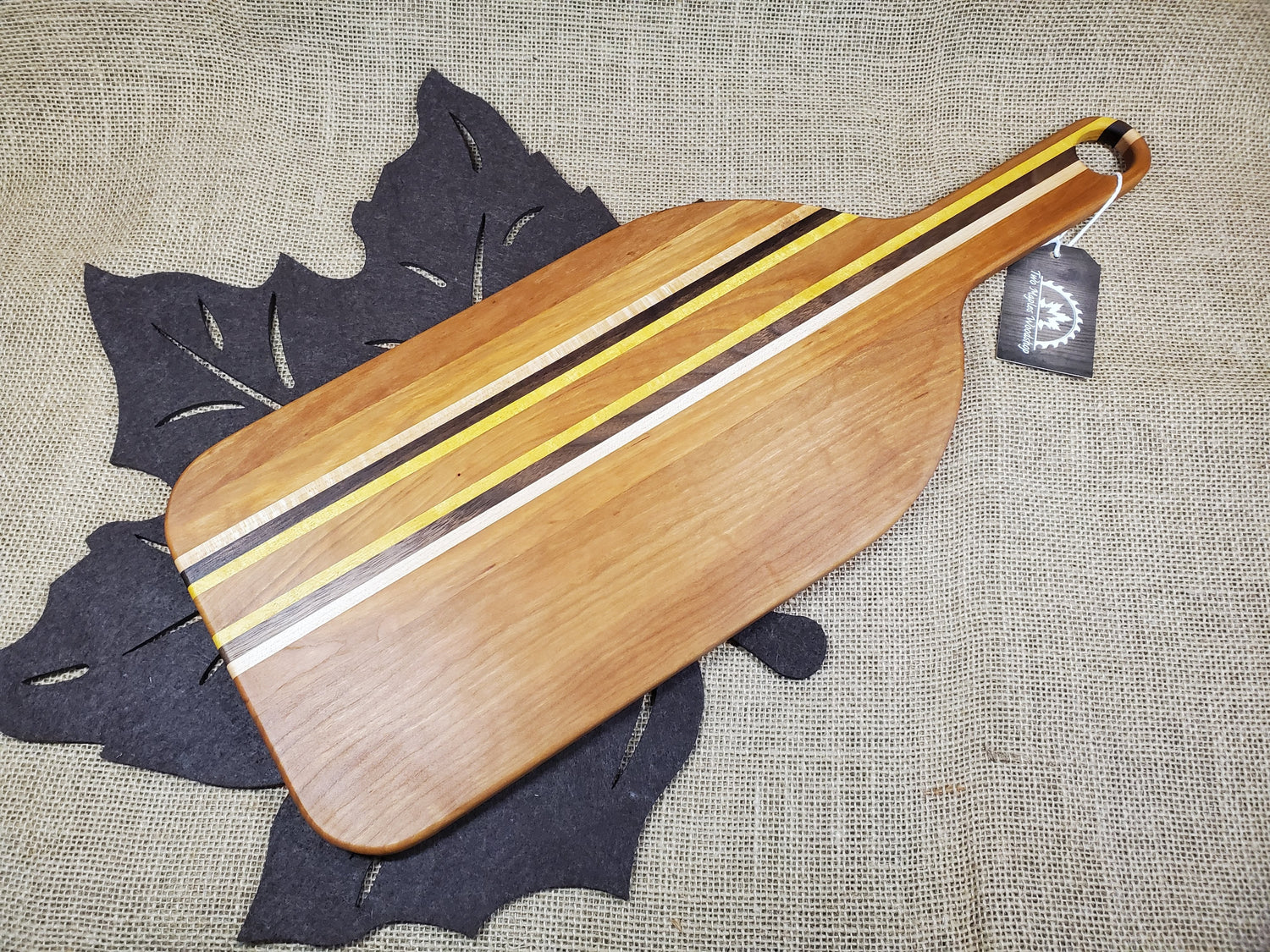 Cherry, Walnut, Yellowheart & Maple Cutting Board image 1