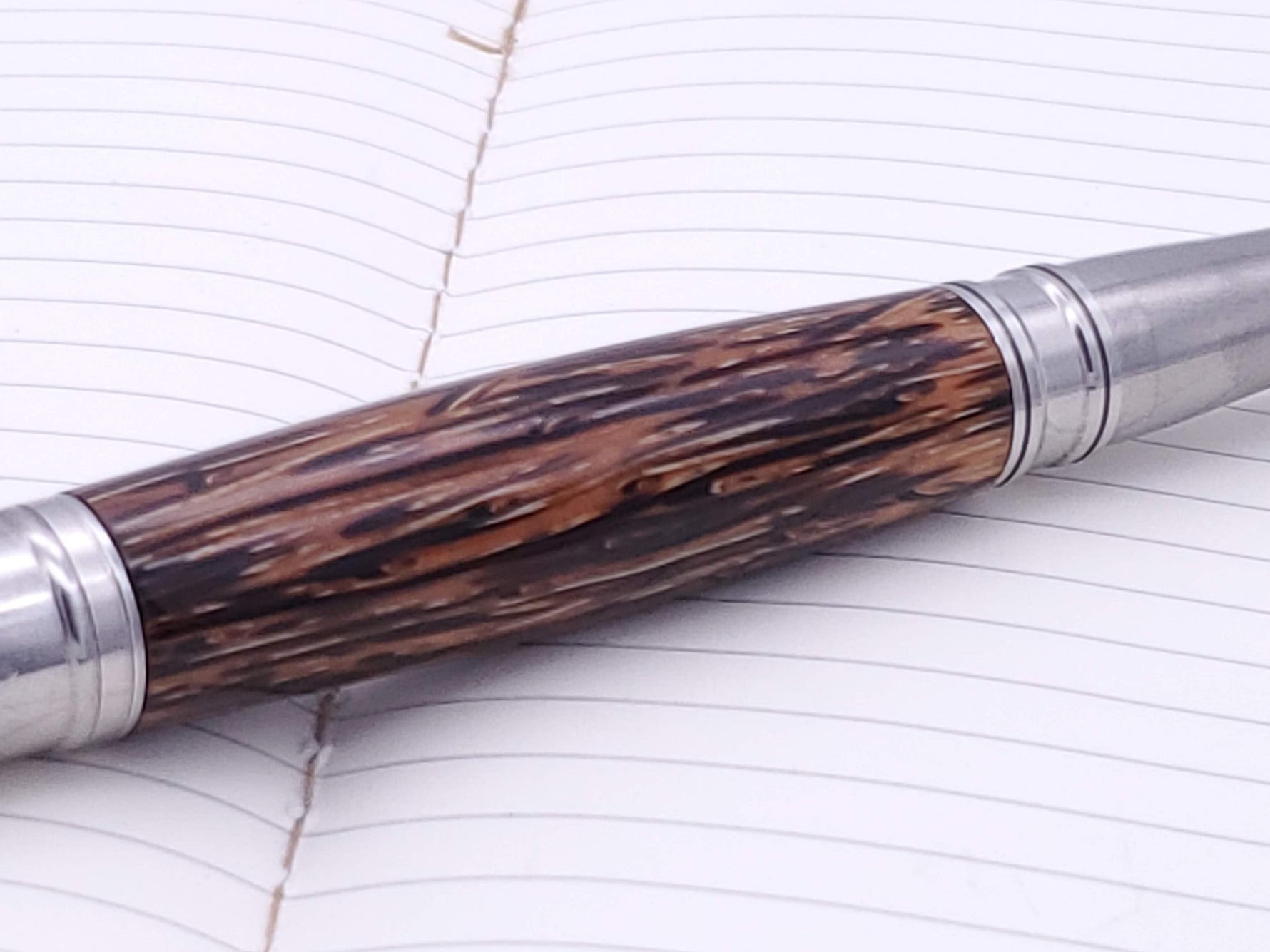 Liberty Stainless Steel Ballpoint wrapped in Black Palm image 3