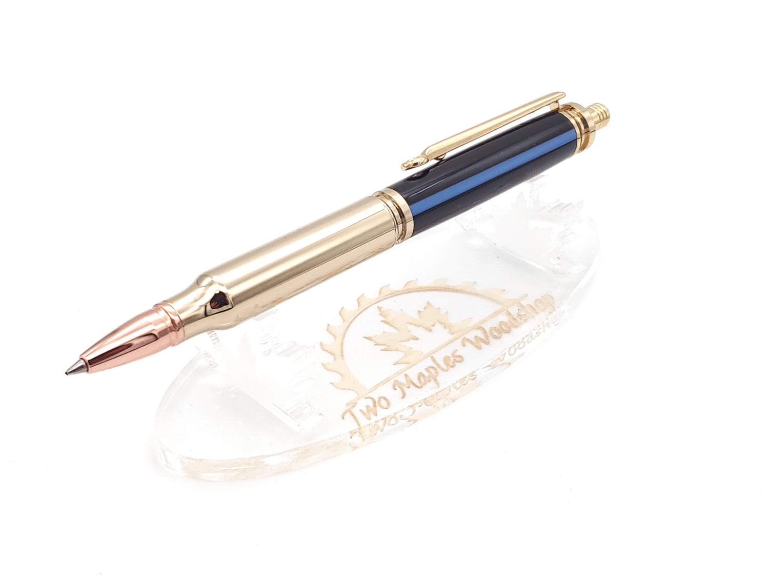 Thin Blue Line Click Pen image 0
