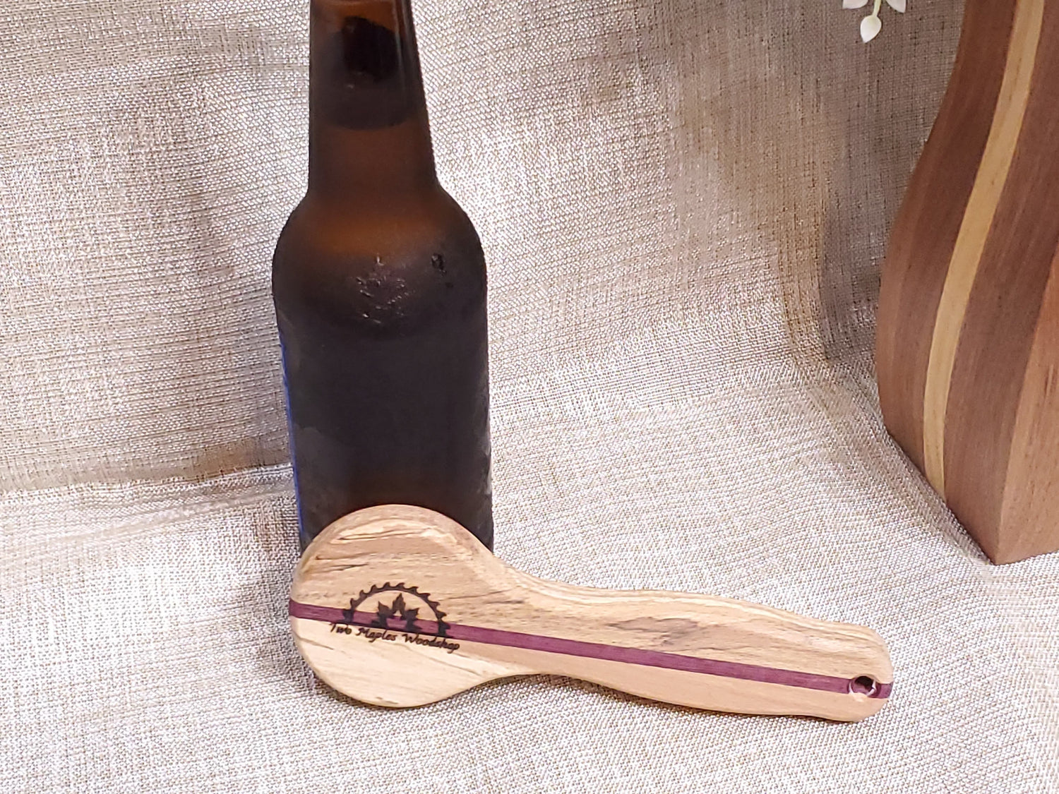 Bottle Opener - Spalted Beech & Purpleheart image 1