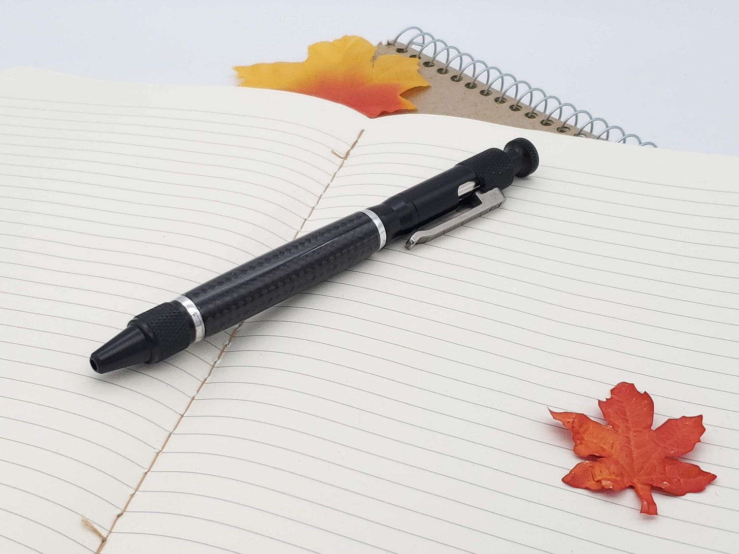 Carbon Fiber & Aluminum Clip Bolt Action Ballpoint Pen image 0