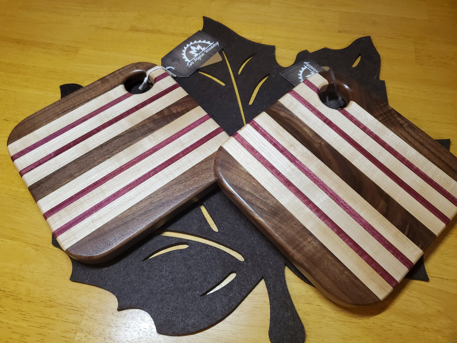 Trivet- Walnut, Maple , Purpleheart image 0