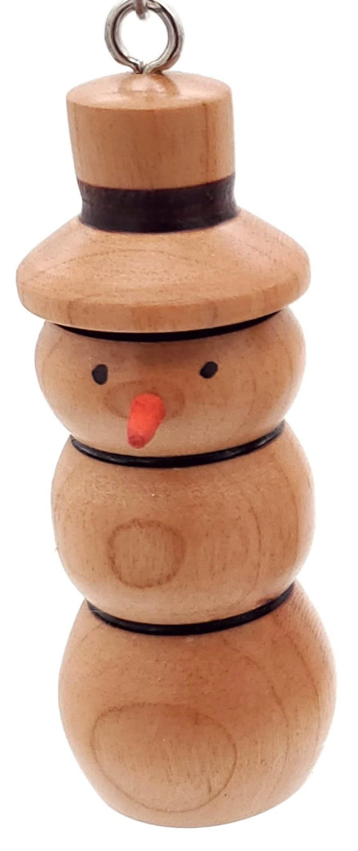 Handmade Wooden Snowman Ornament image 0
