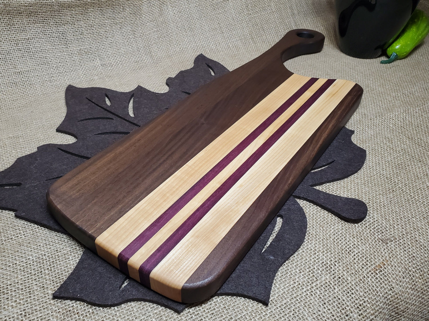 Walnut, Maple, & Purpleheart Serving Board / Cutting Board image 1
