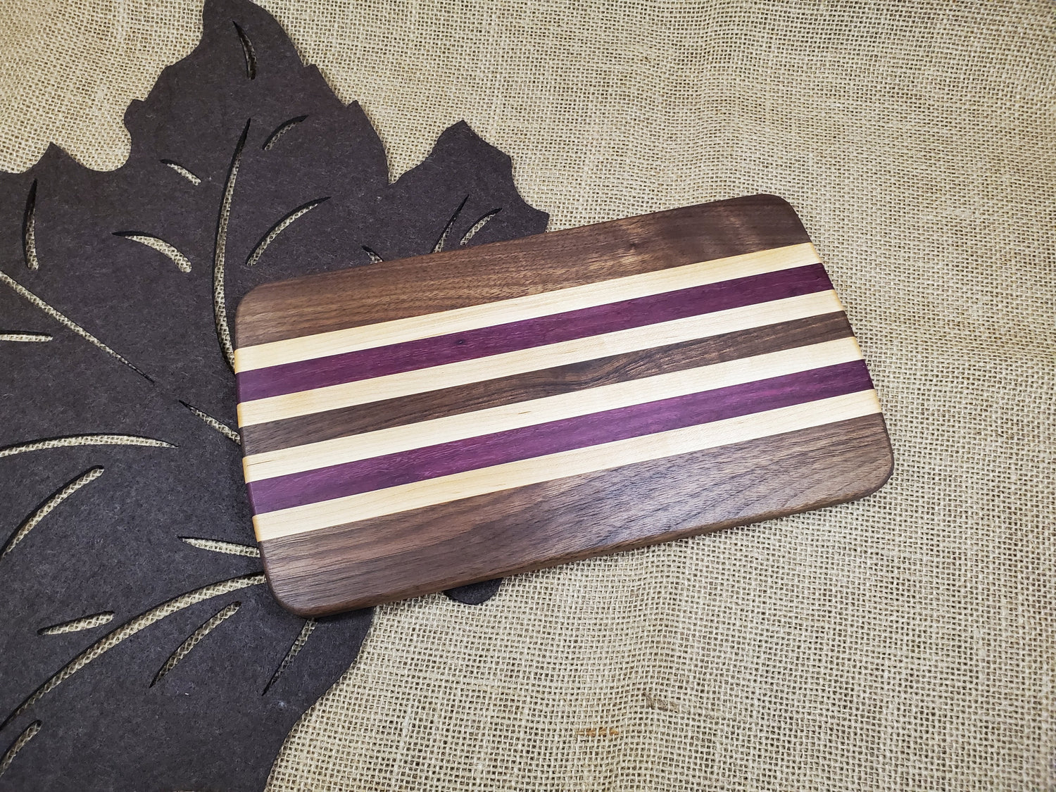 Walnut, Purpleheart & Maple Cutting Board image 1
