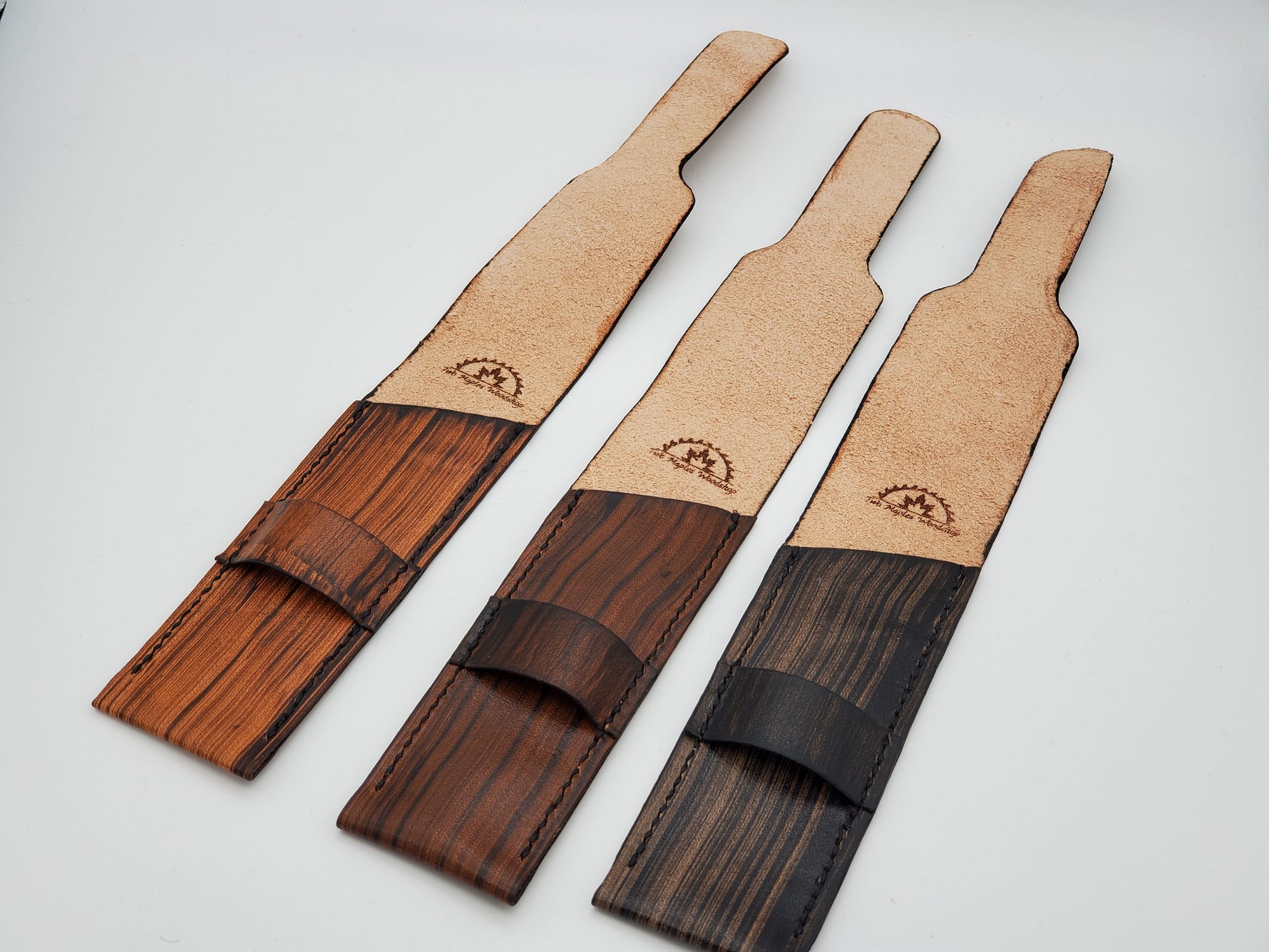 Full Grain Leather Pen Sleeves- Redwood image 4