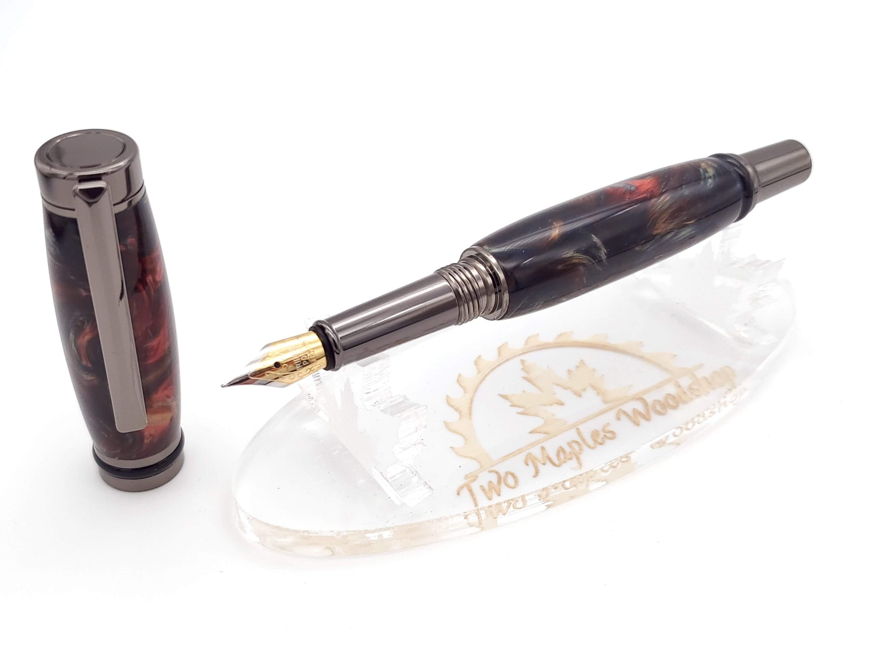 Cameron Fountain Pen in Gun Metal Finish image 9