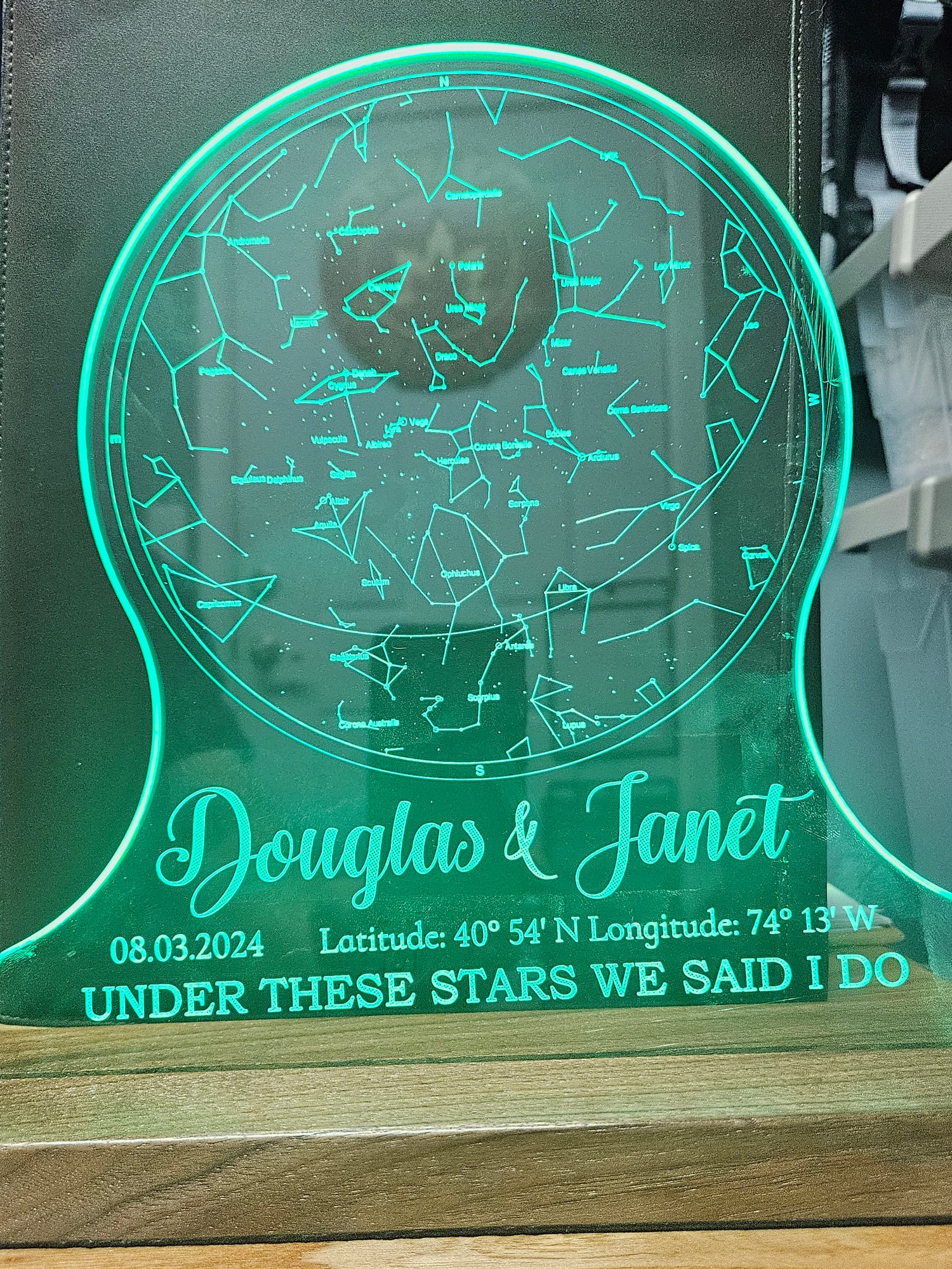 Custom Wedding LED Sign - Under These Stars image 0