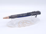 Thin Blue Line Bolt Action 30 Cal Ballpoint Pen in Gun Metal Finish image 2