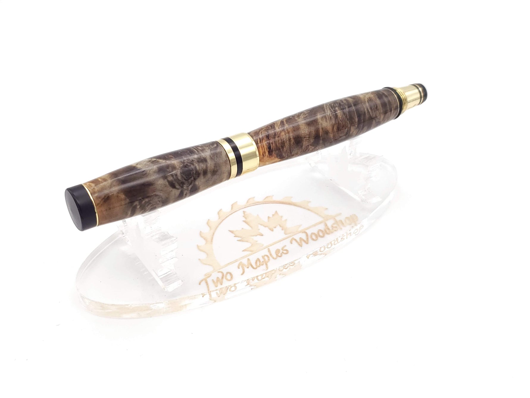 Premium Classic 24k Gold Fountain Pen | Rare Buckeye Burl Hardwood image 11