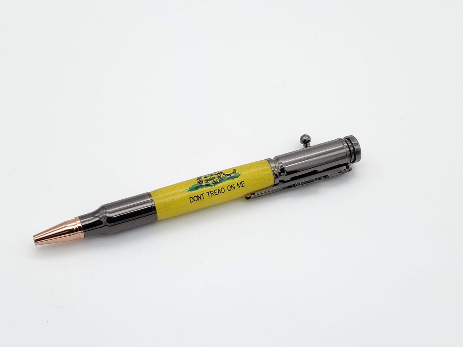 Bolt Action 30 Cal Ballpoint Pen Don't Tread on Me Gun Metal Finish image 0