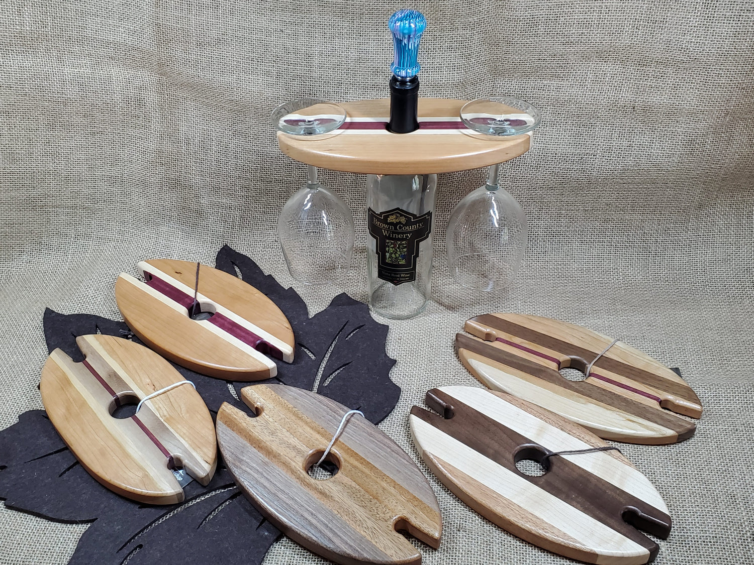 Wine Display Caddy Mahogany & Beech image 1