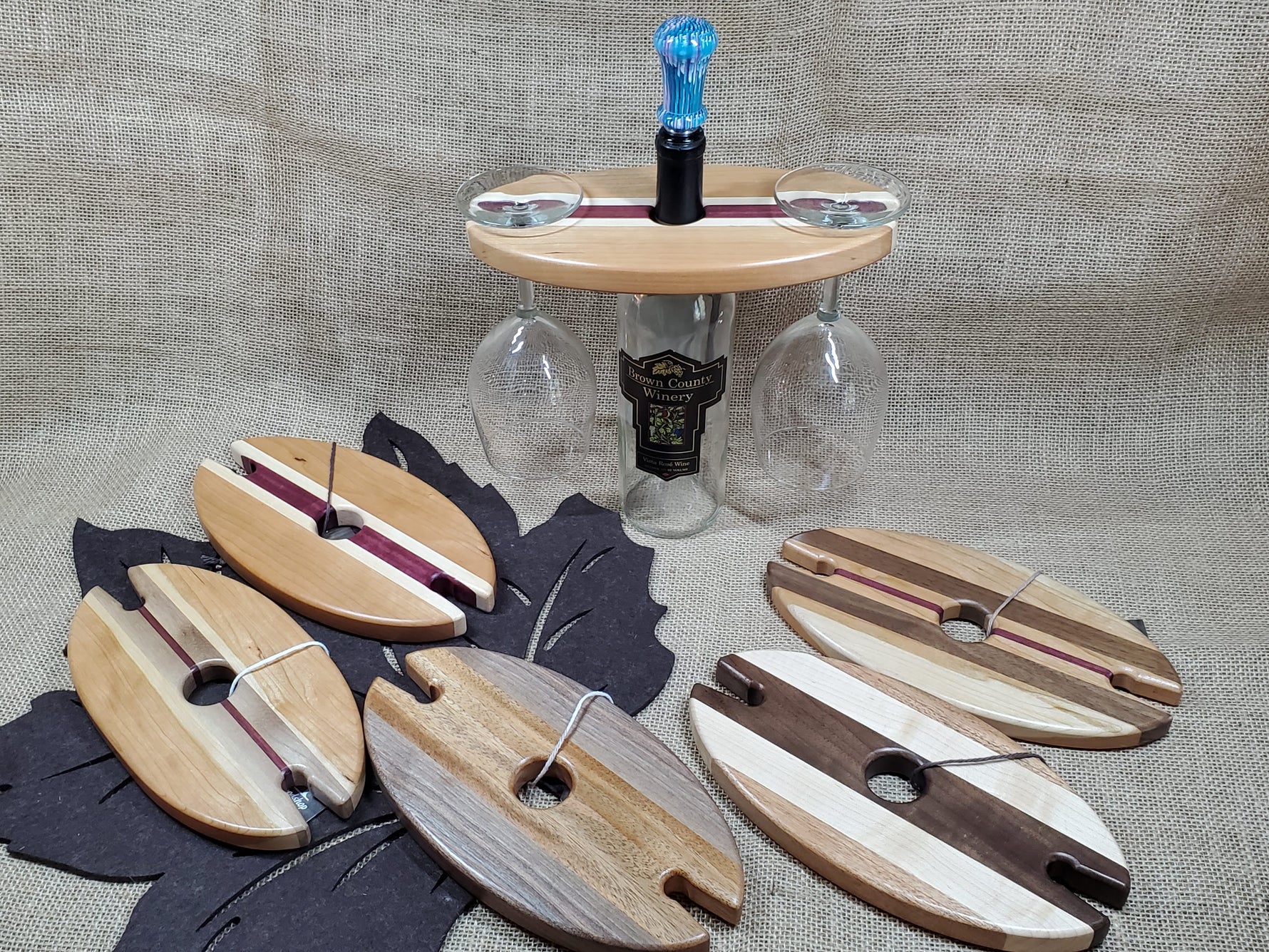 Wine Display Caddy Mahogany & Beech image 1