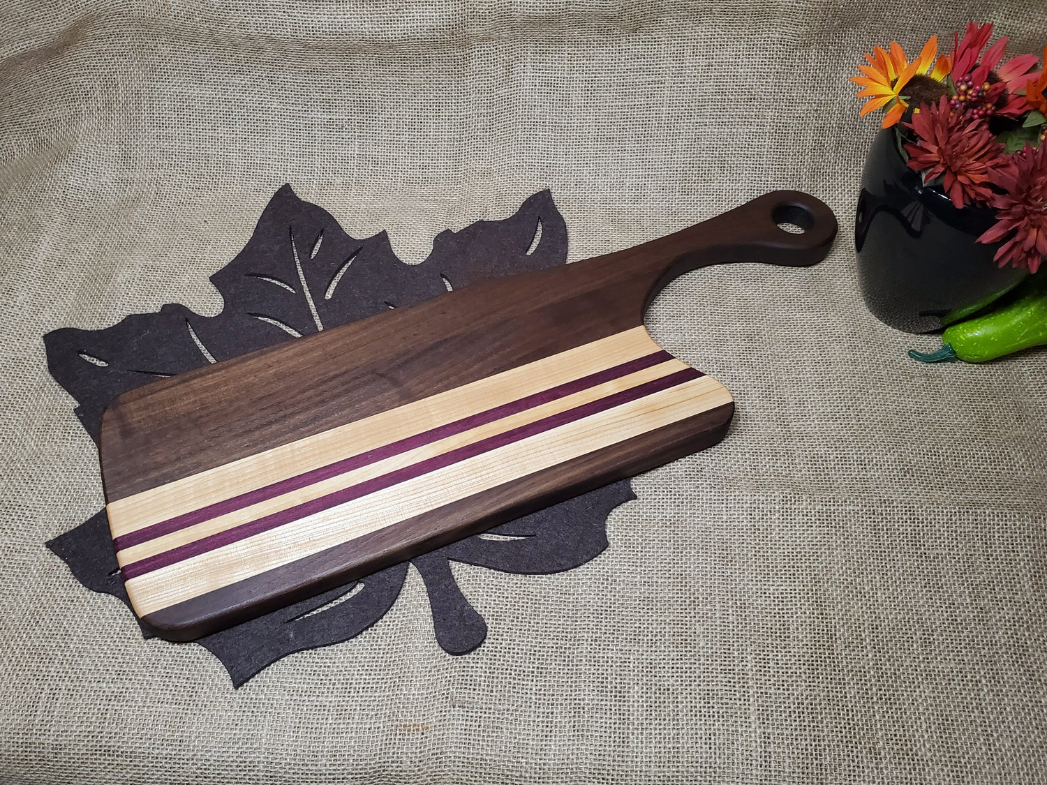 Walnut, Maple, & Purpleheart Serving Board / Cutting Board image 0