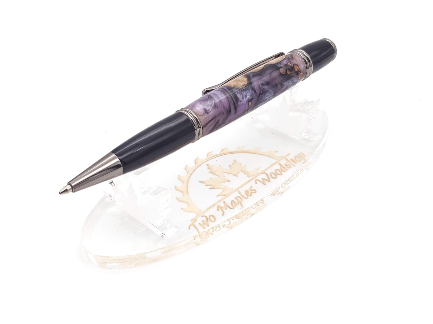 Maple Burl & Resin Gatsby Ballpoint Twist Pen image 0