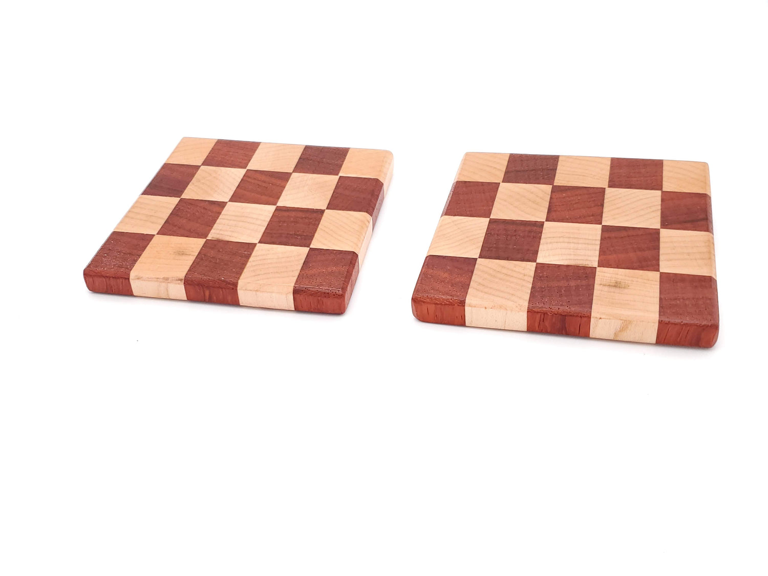 Padauk & Maple End Grain Coaster Set image 1