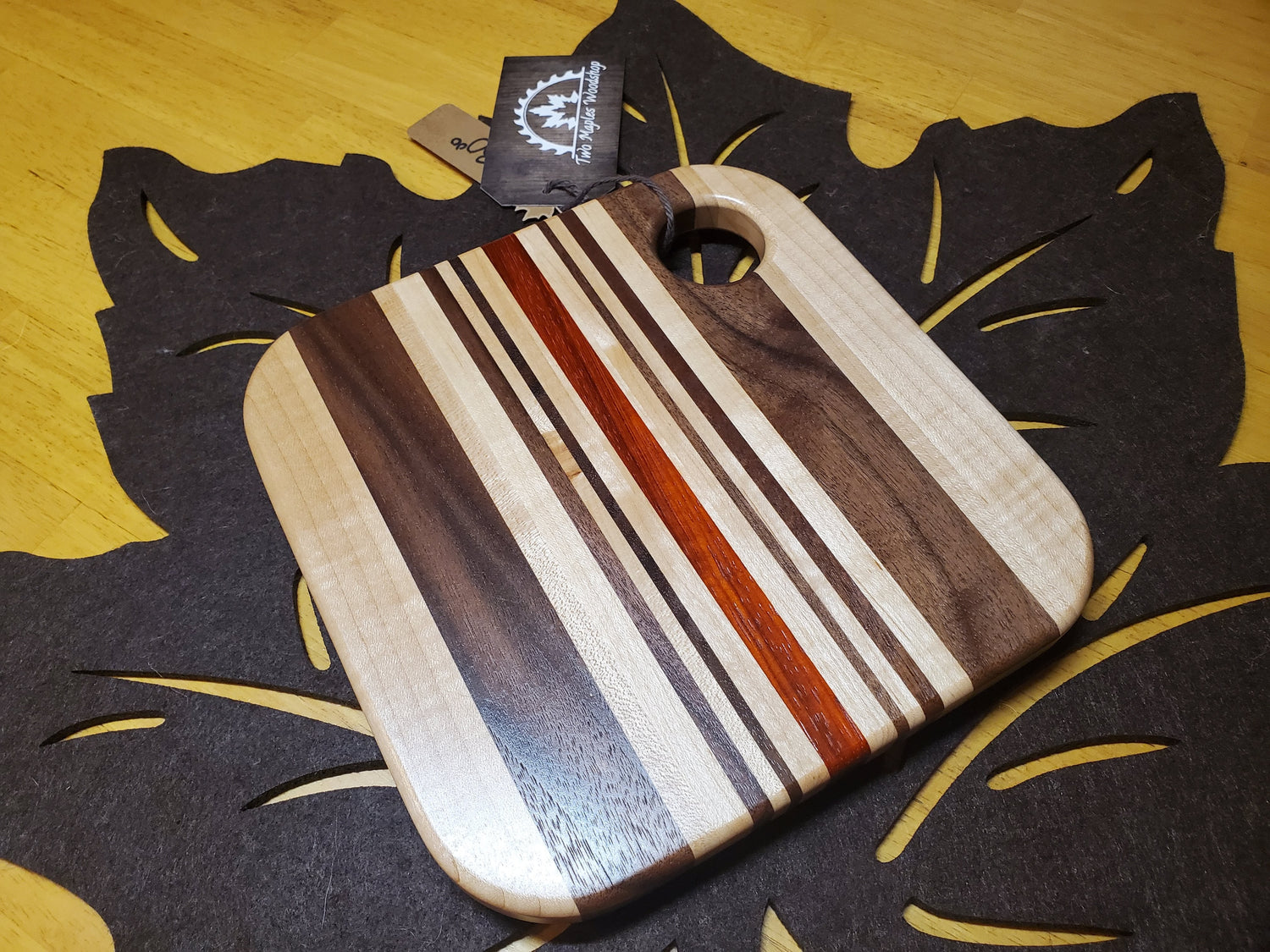 Trivet- Walnut, Maple & Padauk image 0