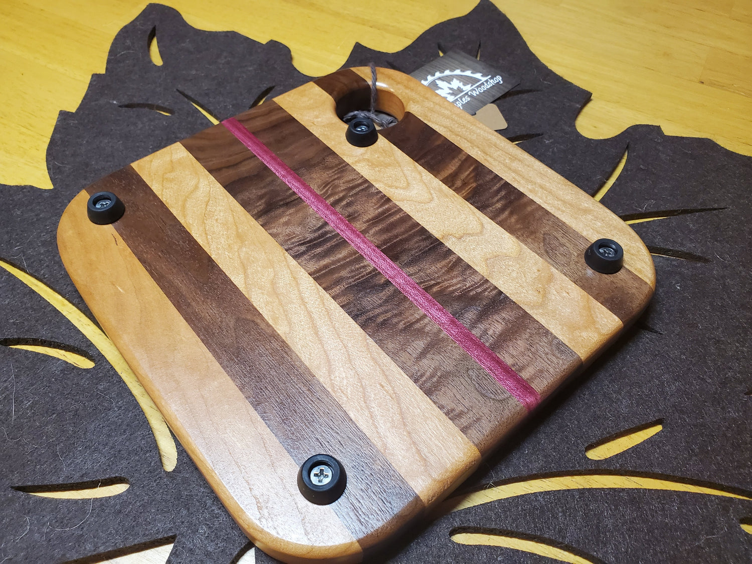 Trivet- Cherry, Walnut, Purpleheart image 1