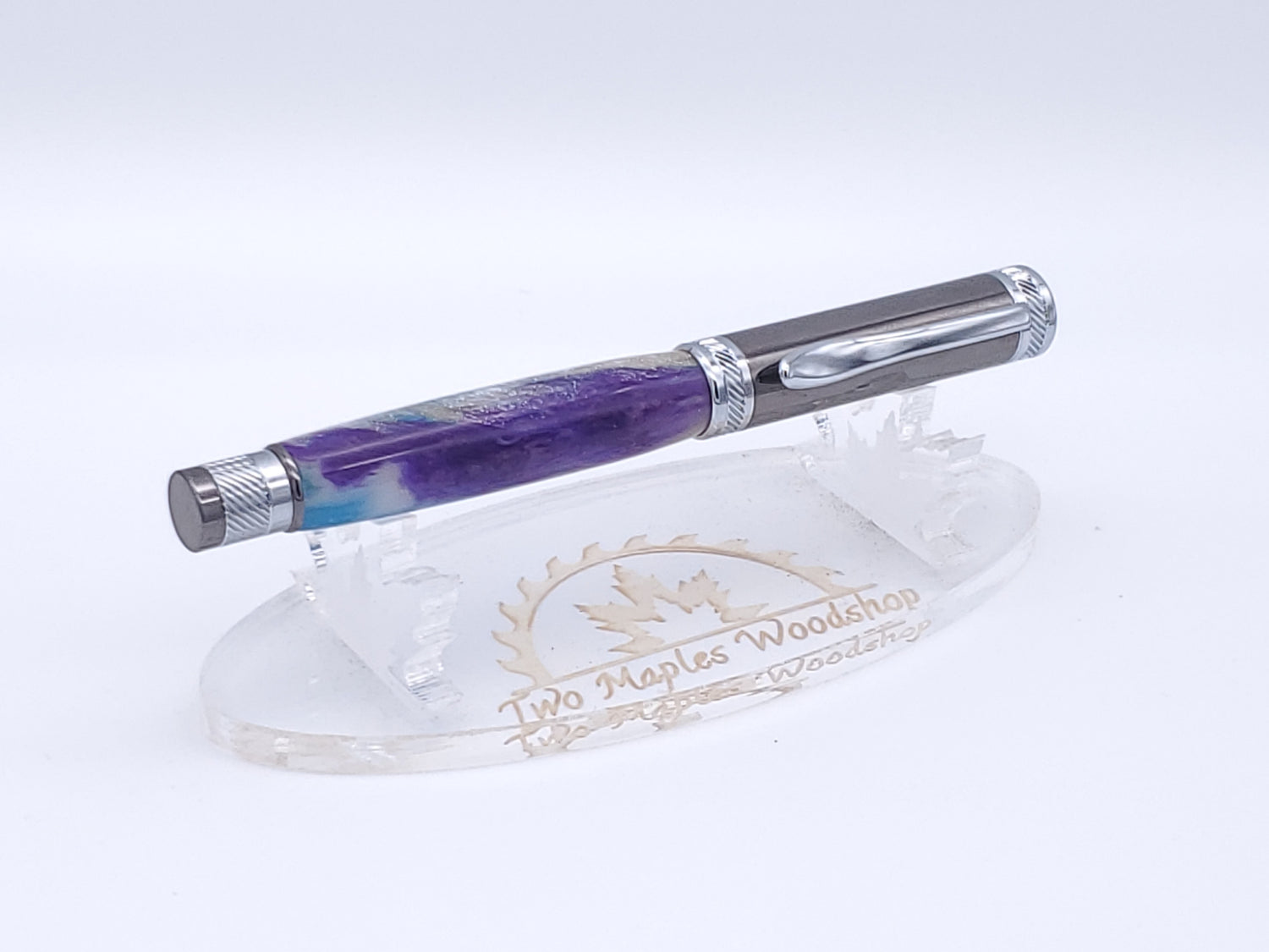 MP208 Purple & Blue Swirl with Gun Metal& Chrome Hardware image 2