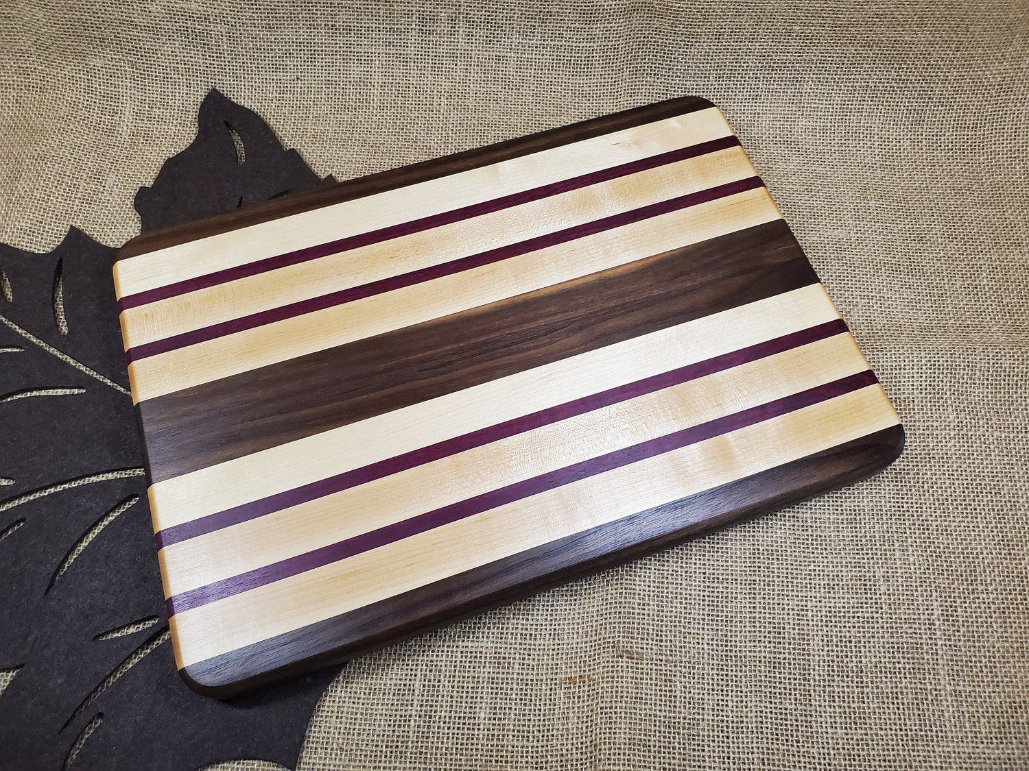 Walnut, Maple & Purpleheart Cutting Board image 0