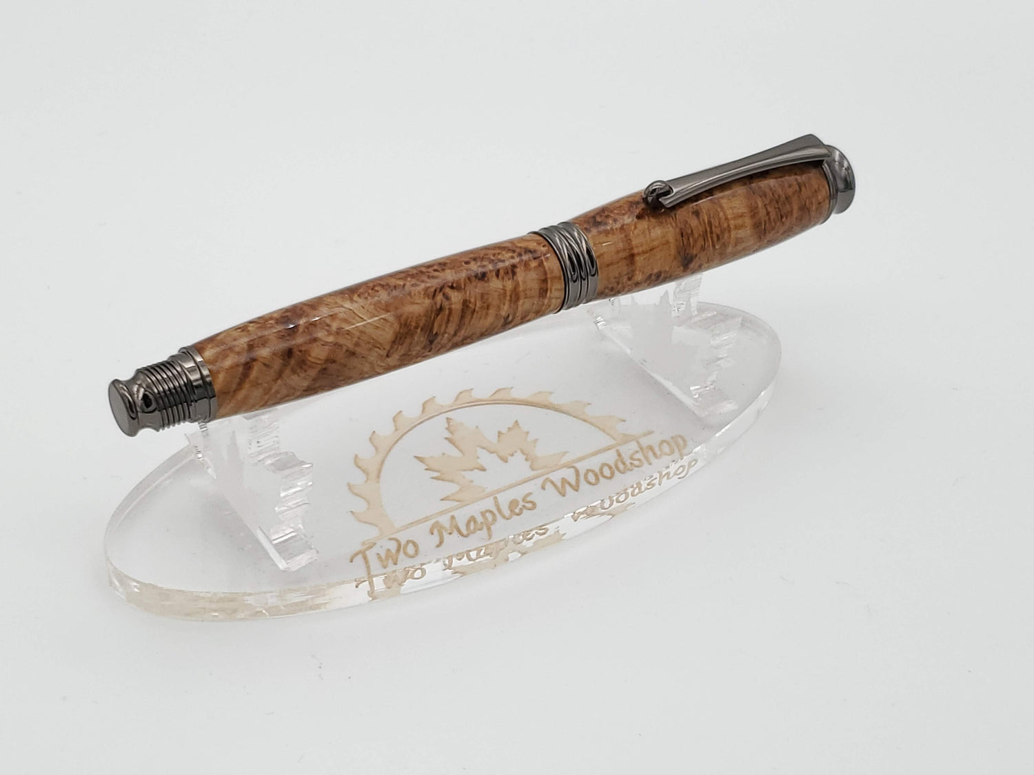Fountain Pen & Rollerball Set | Black Ash Burl Virage Gun Metal image 2