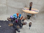 Exotic hardwood and acrylic bottle stoppers made with stainless steel image 0