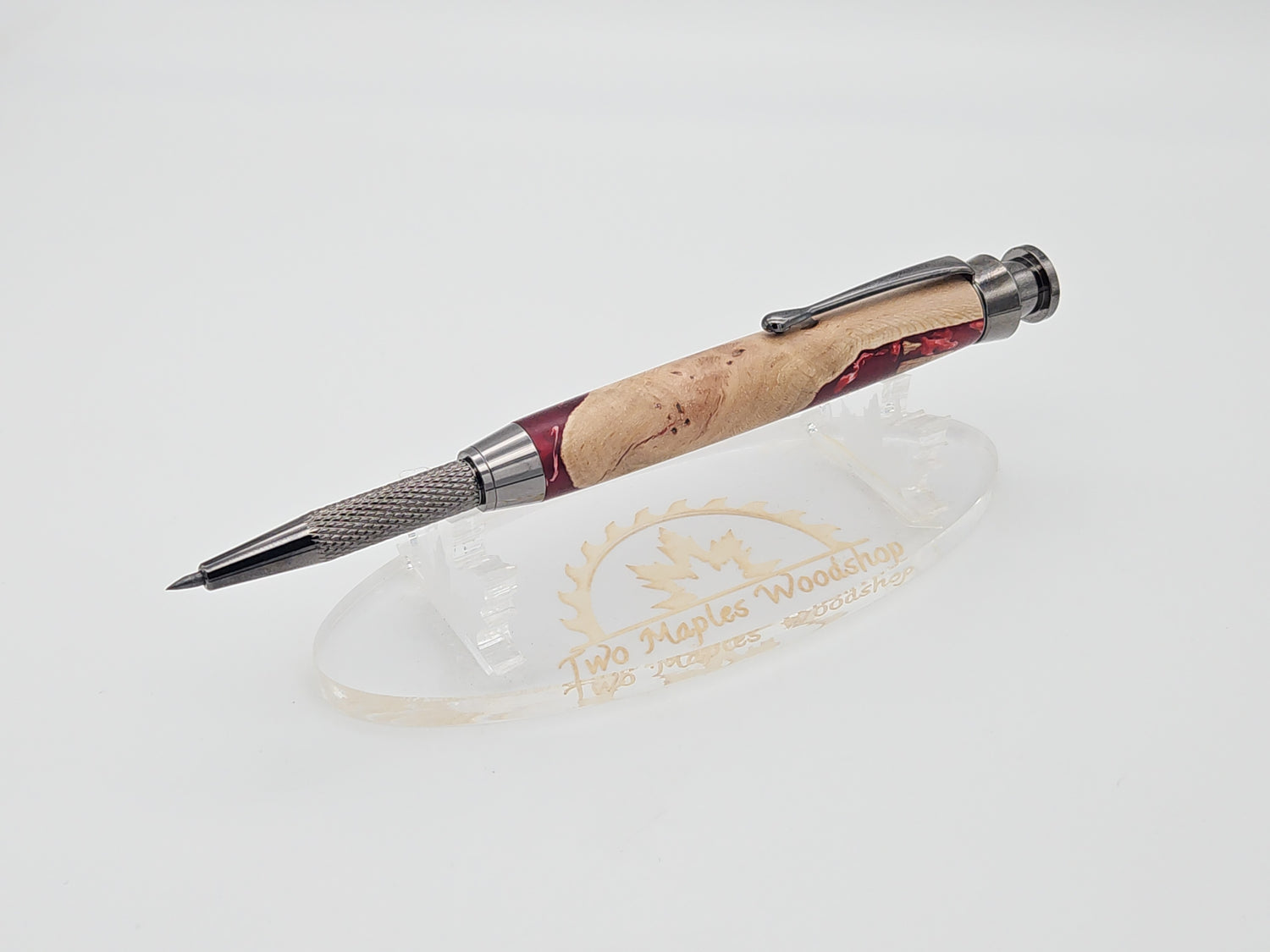 Grapevine in Red & White Resin Carpenters Mechanical Pencil