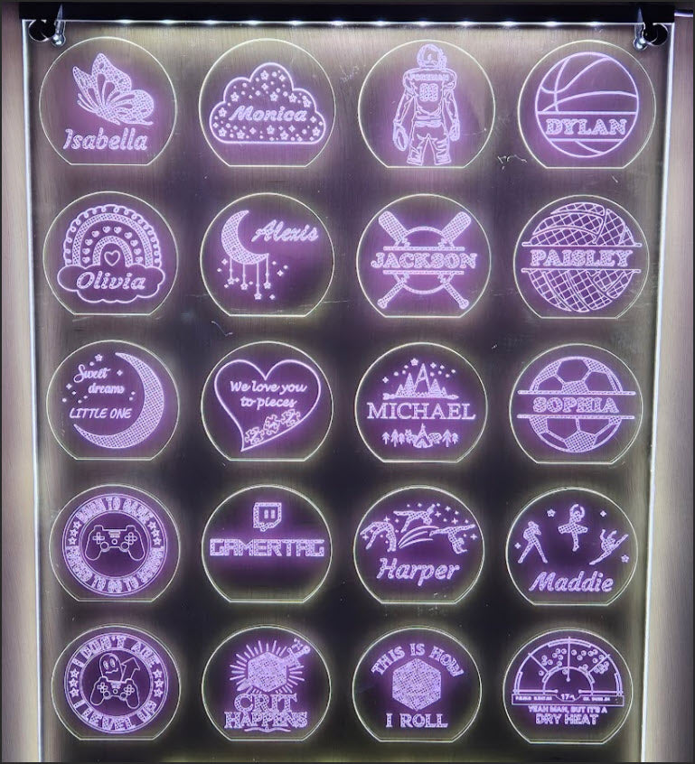 Personalized 5" LED Sign Round Base