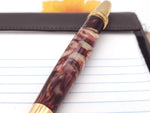 Polaris 24k Gold Ballpoint Pen | Crimson & Cream Acrylic Resin image 3