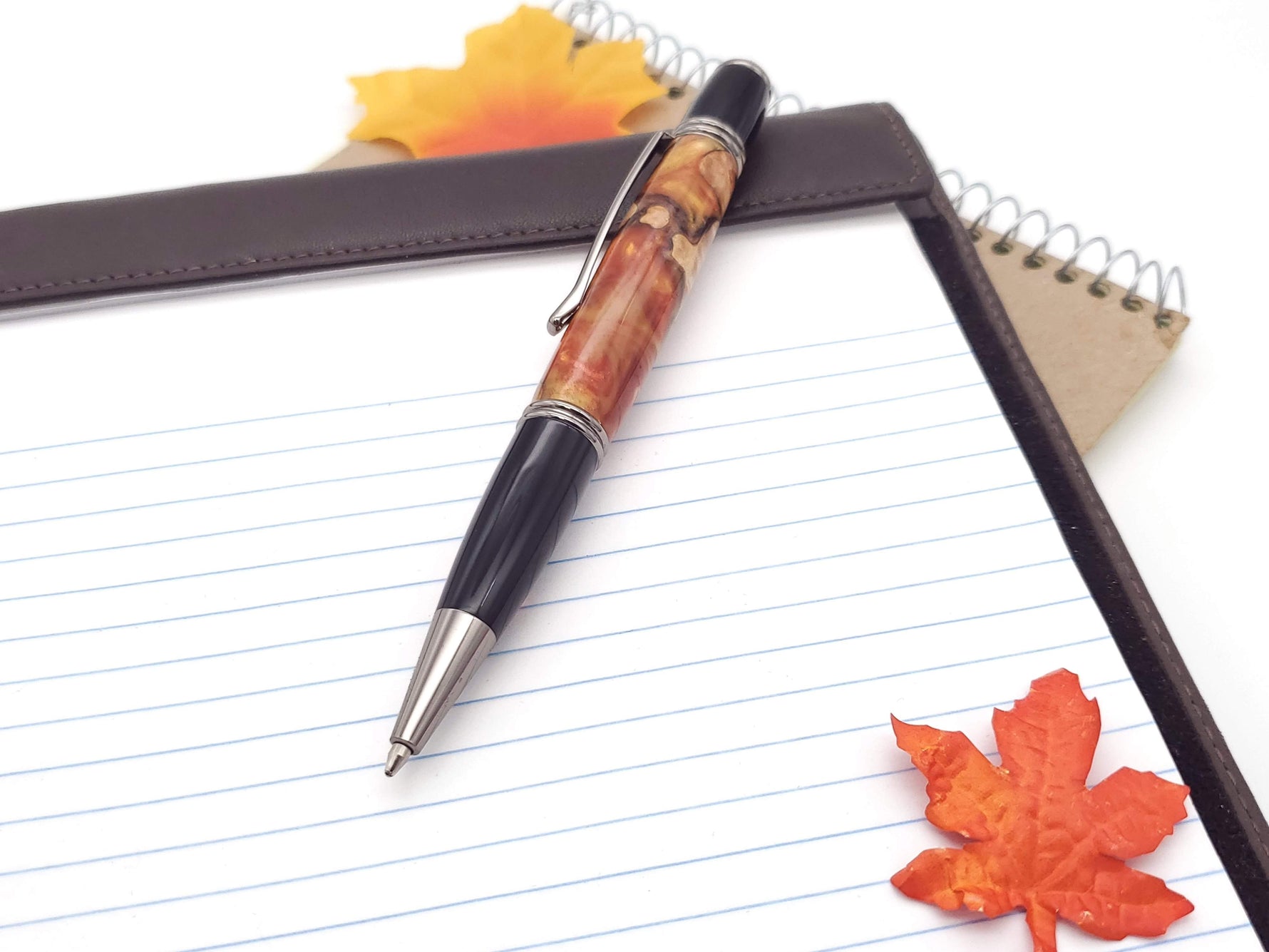 Maple Burl & Resin Gatsby Ballpoint Twist Pen image 6