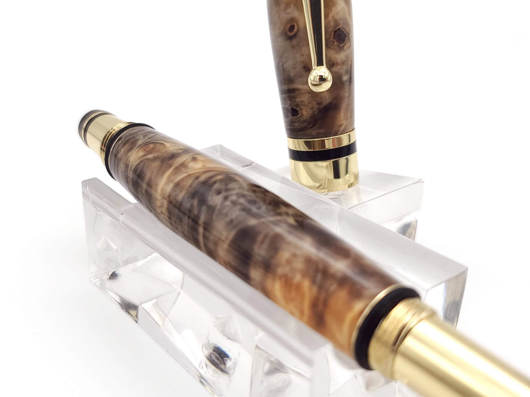 Premium Classic 24k Gold Fountain Pen | Rare Buckeye Burl Hardwood image 8