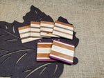 6pc Coaster Set- Maple, Mahogany, Walnut & Purpleheart image 0