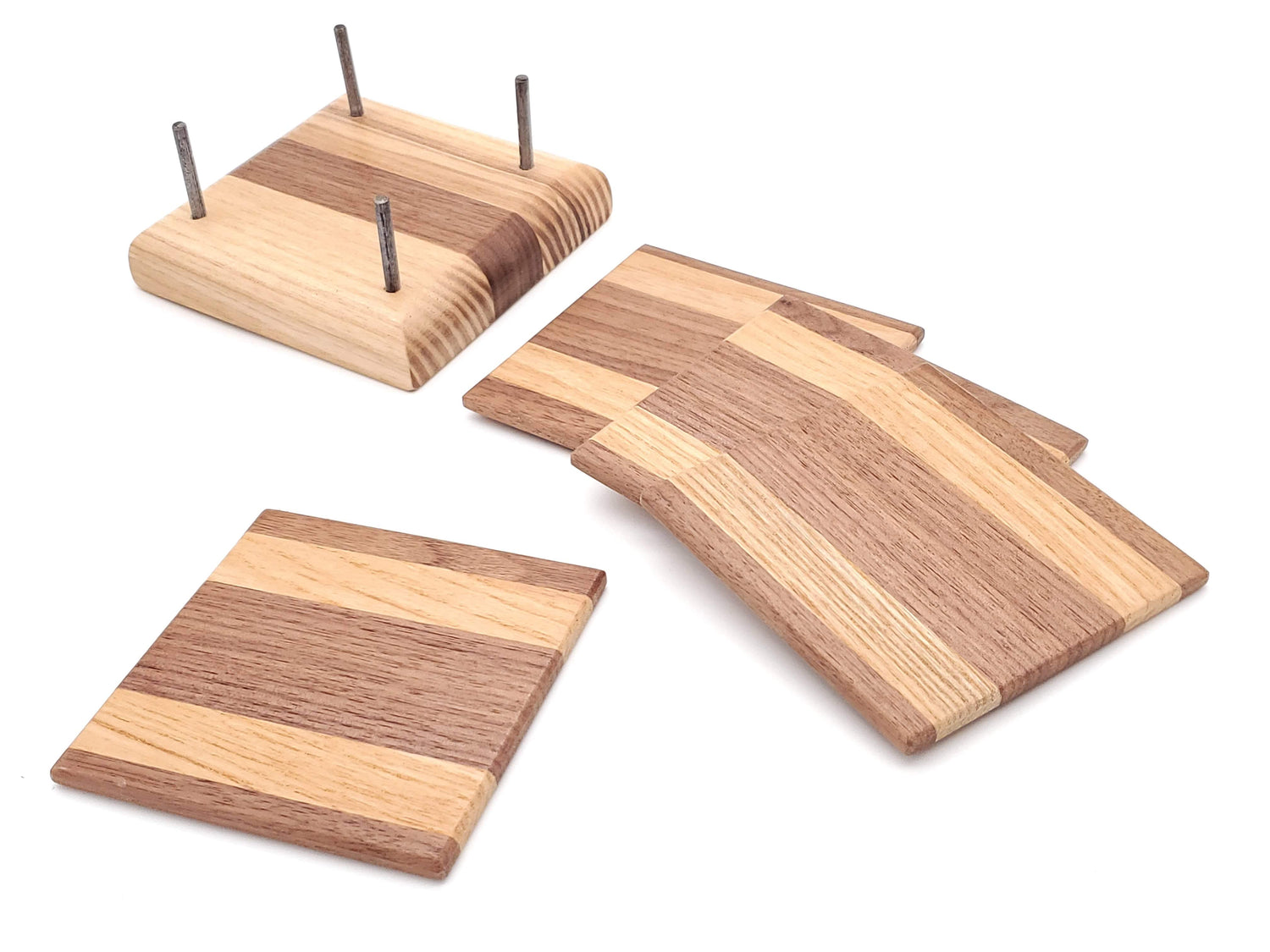 Walnut Coaster Set with Base image 0