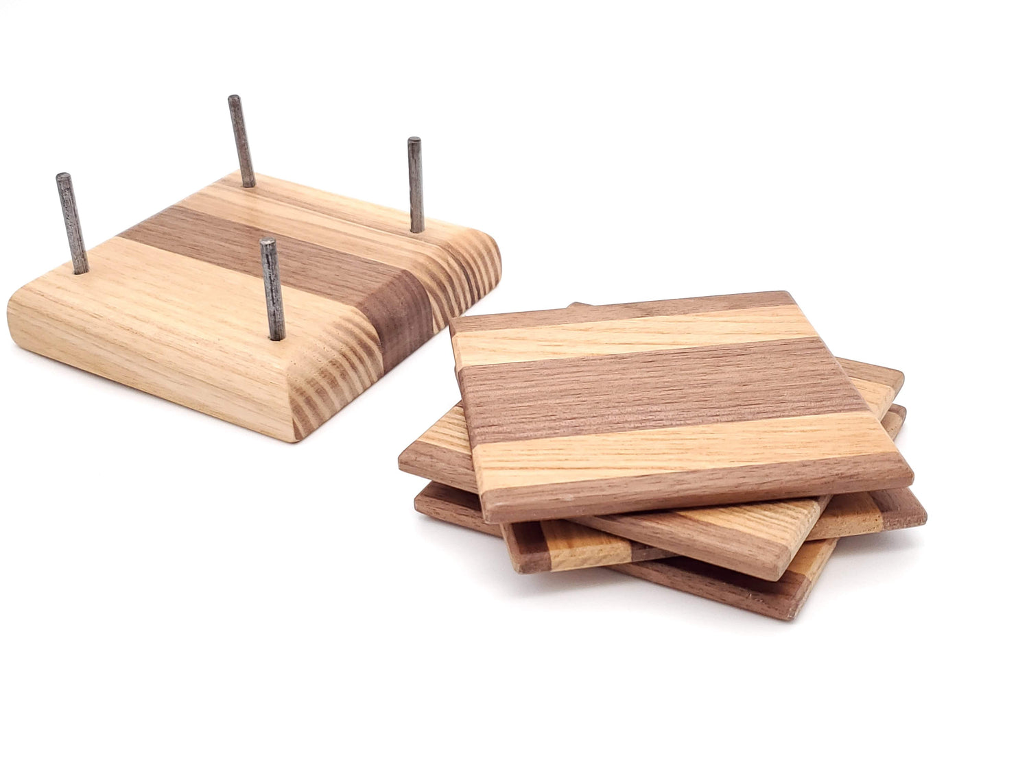 Walnut Coaster Set with Base image 2