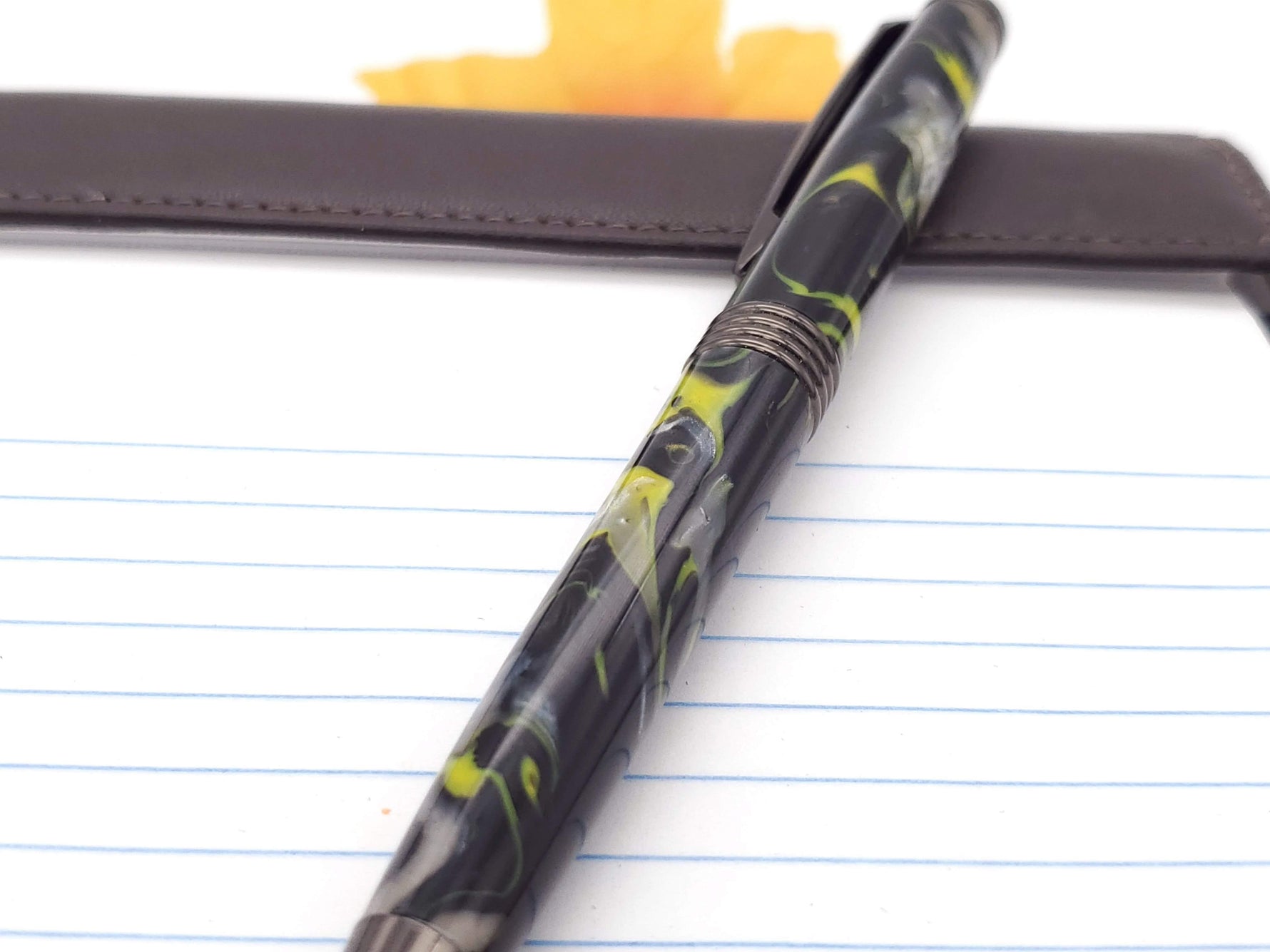 Black & Green Acrylic Trimline Twist Pen image 7