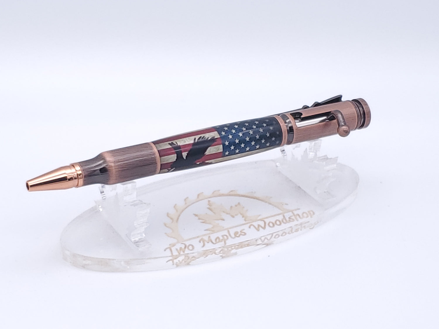 Eagle Bolt Action 30 Cal Ballpoint Pen in Antique Copper Finish image 2