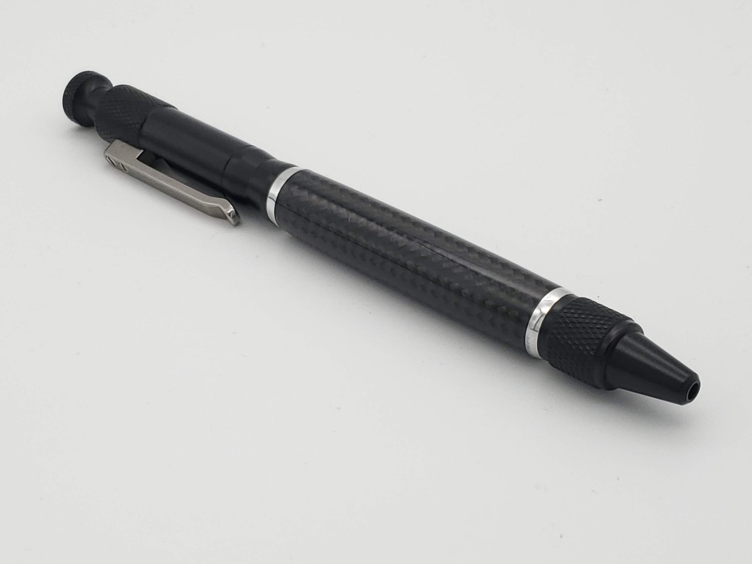 Carbon Fiber & Aluminum Clip Bolt Action Ballpoint Pen image 2