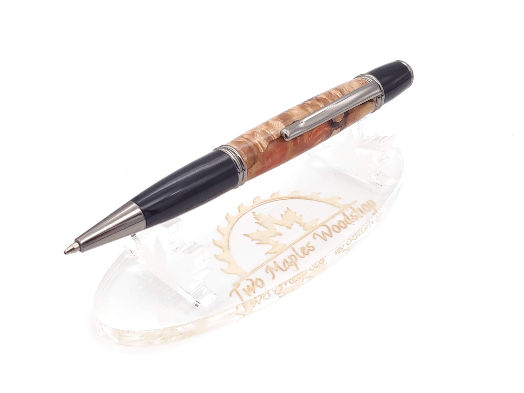 Maple Burl & Resin Gatsby Ballpoint Twist Pen image 4