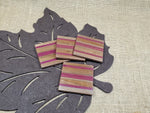 4pc Coaster Set- Walnut & Purpleheart image 0