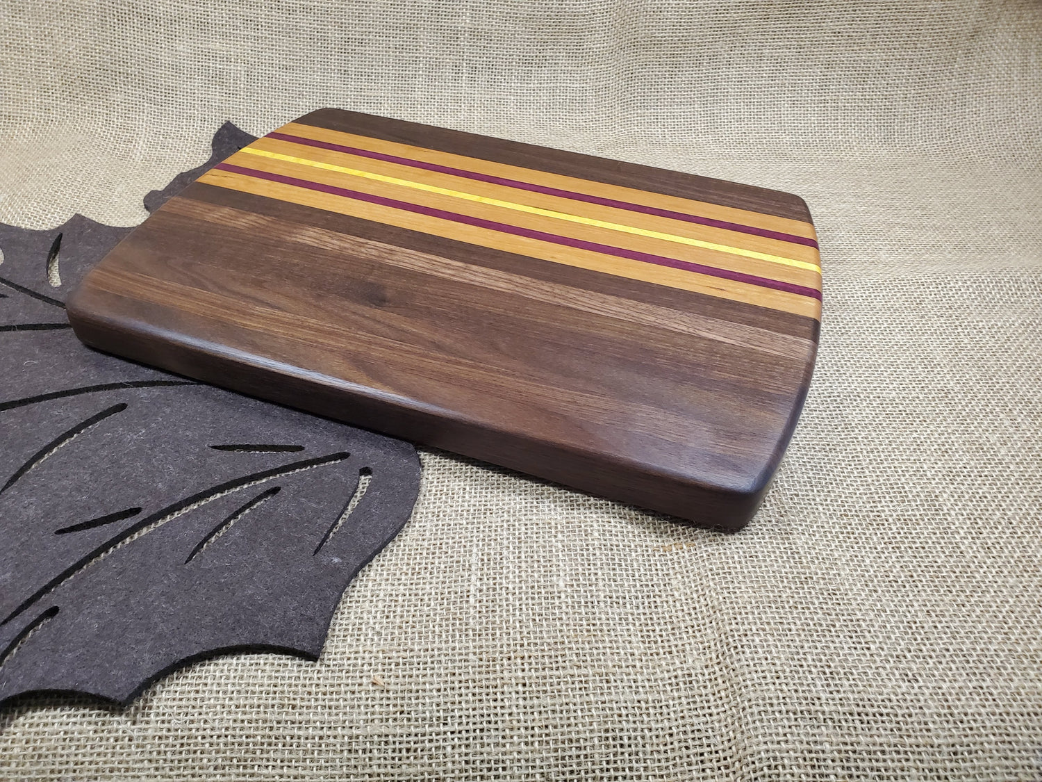 Walnut, Cherry, Purpleheart & Yellowheart Cutting Board image 0