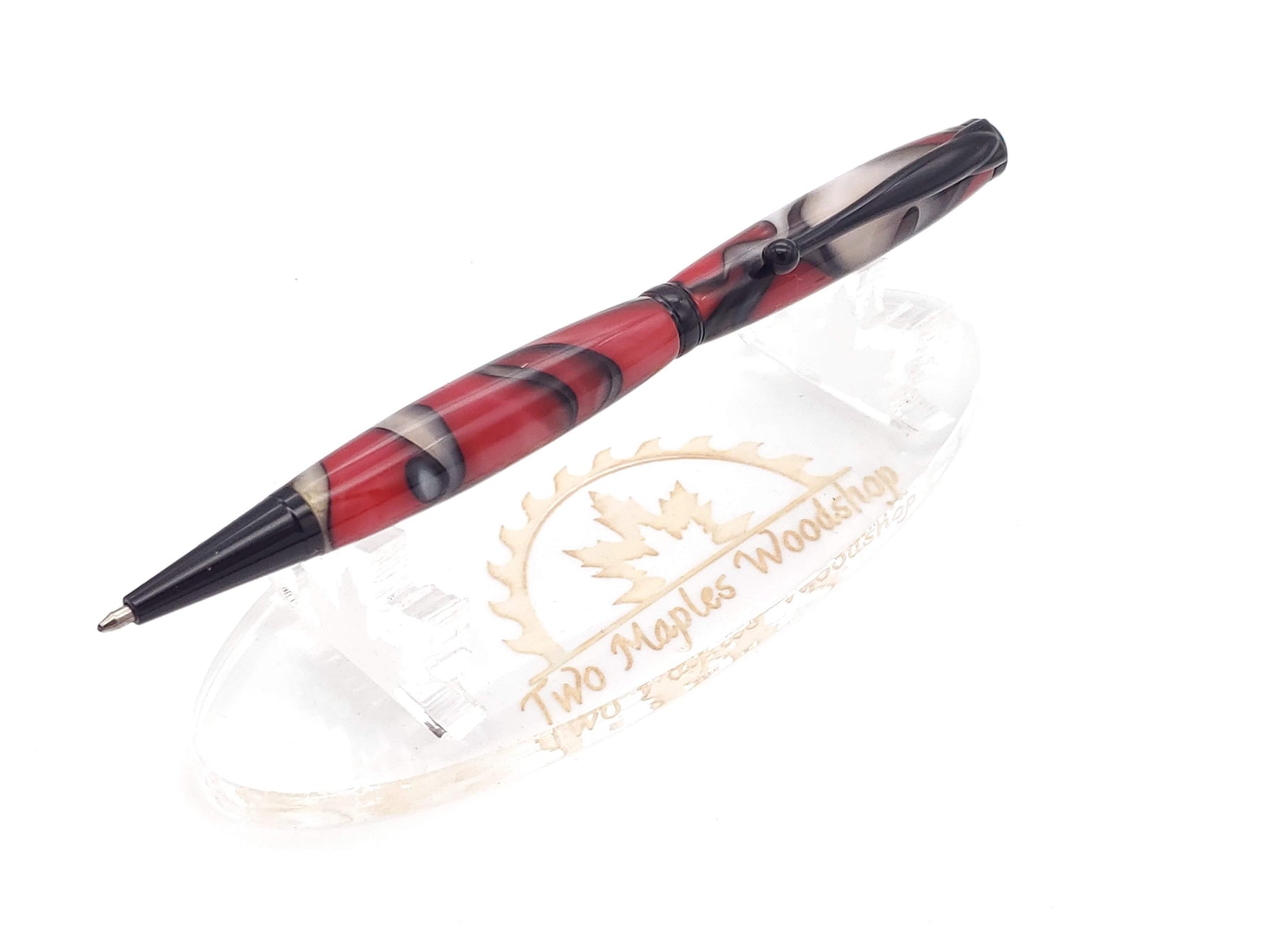Red & Black Acrylic Ballpoint Twist Pen image 7