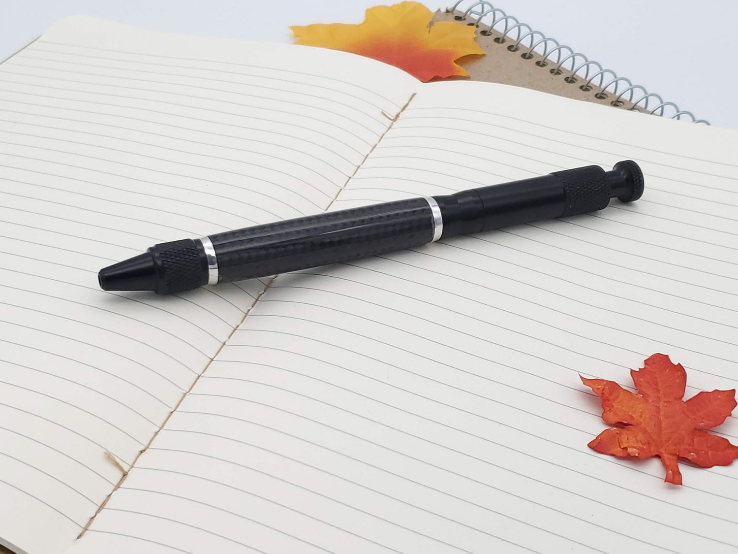 Carbon Fiber & Aluminum Clip Bolt Action Ballpoint Pen image 1