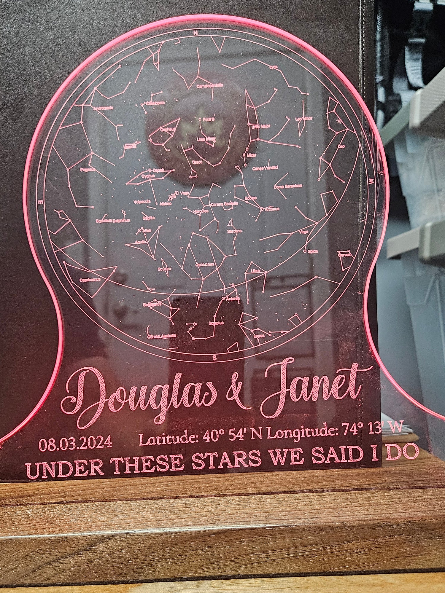 Custom Wedding LED Sign - Under These Stars image 2