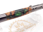 Maple Burl & Green Resin Bolt Action Ballpoint Pen image 5