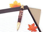 Polaris 24k Gold Ballpoint Pen | Crimson & Cream Acrylic Resin image 2