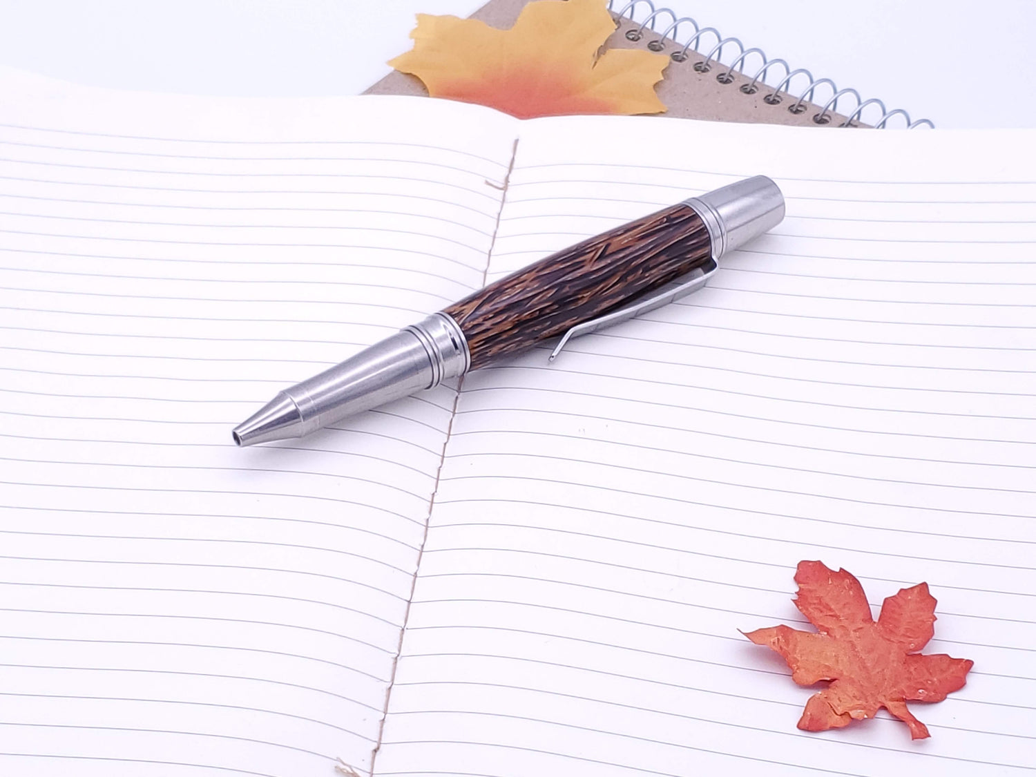 Liberty Stainless Steel Ballpoint wrapped in Black Palm image 0