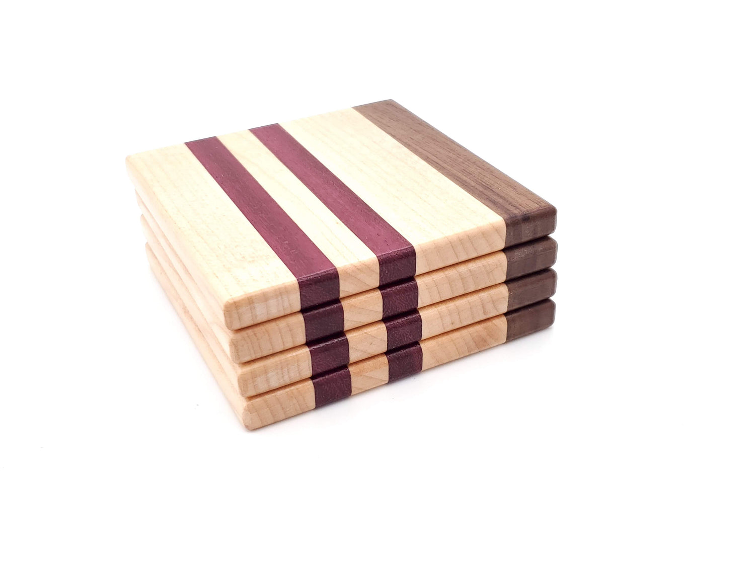 Walnut, Purpleheart & Maple Coaster Set image 2